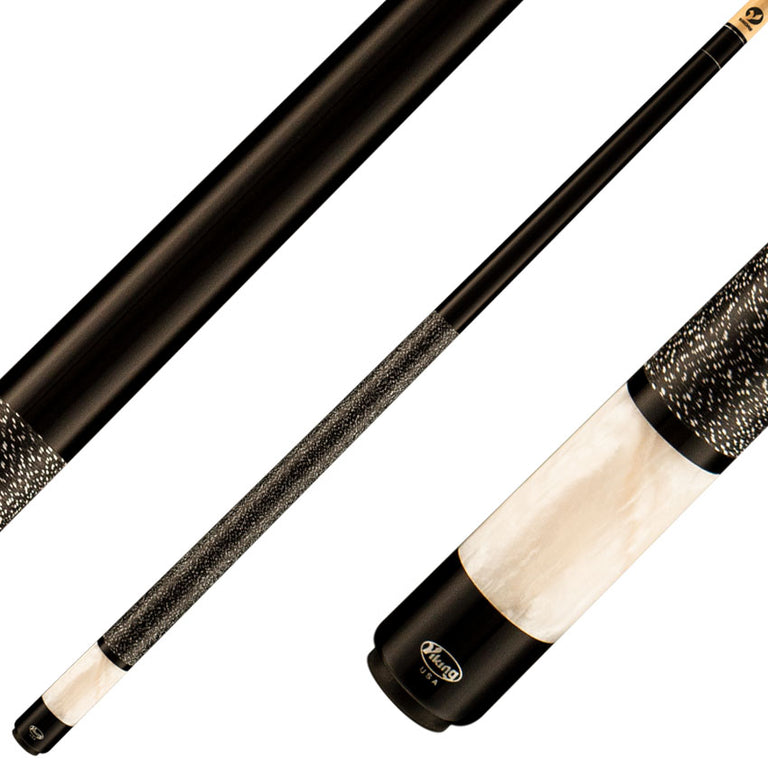 Viking ST0702 Storm Series Play Cue -Midnight Black-Stained Maple with White Premium Pearl Butt Sleeve