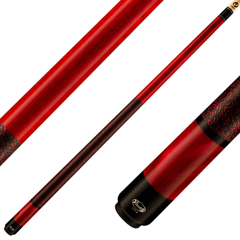 Viking ST0712 Storm Series Play Cue - Crimson-Stained Maple with Red Premium Pearl