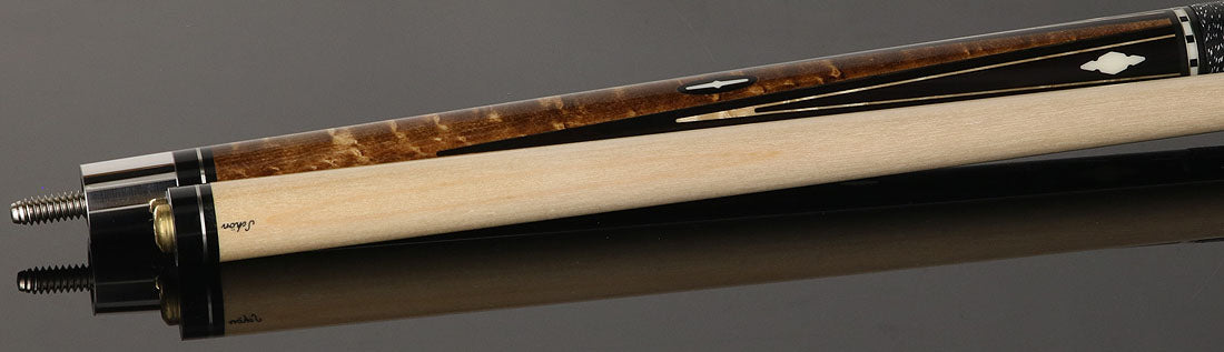 Schon STL11BK STL Series Pool Cue - Dark Stained Birdseye Maple with Black Butt Cap