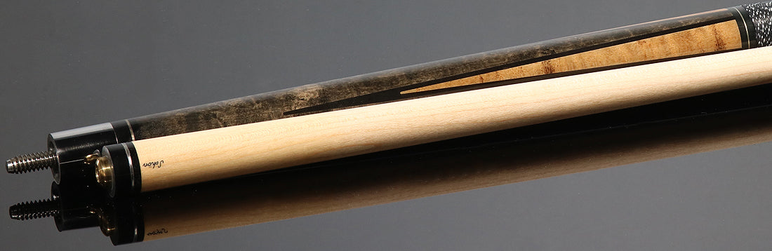 Schon STL3GRYM Pool Cue - Gray Stained with Maple Butt Sleeve