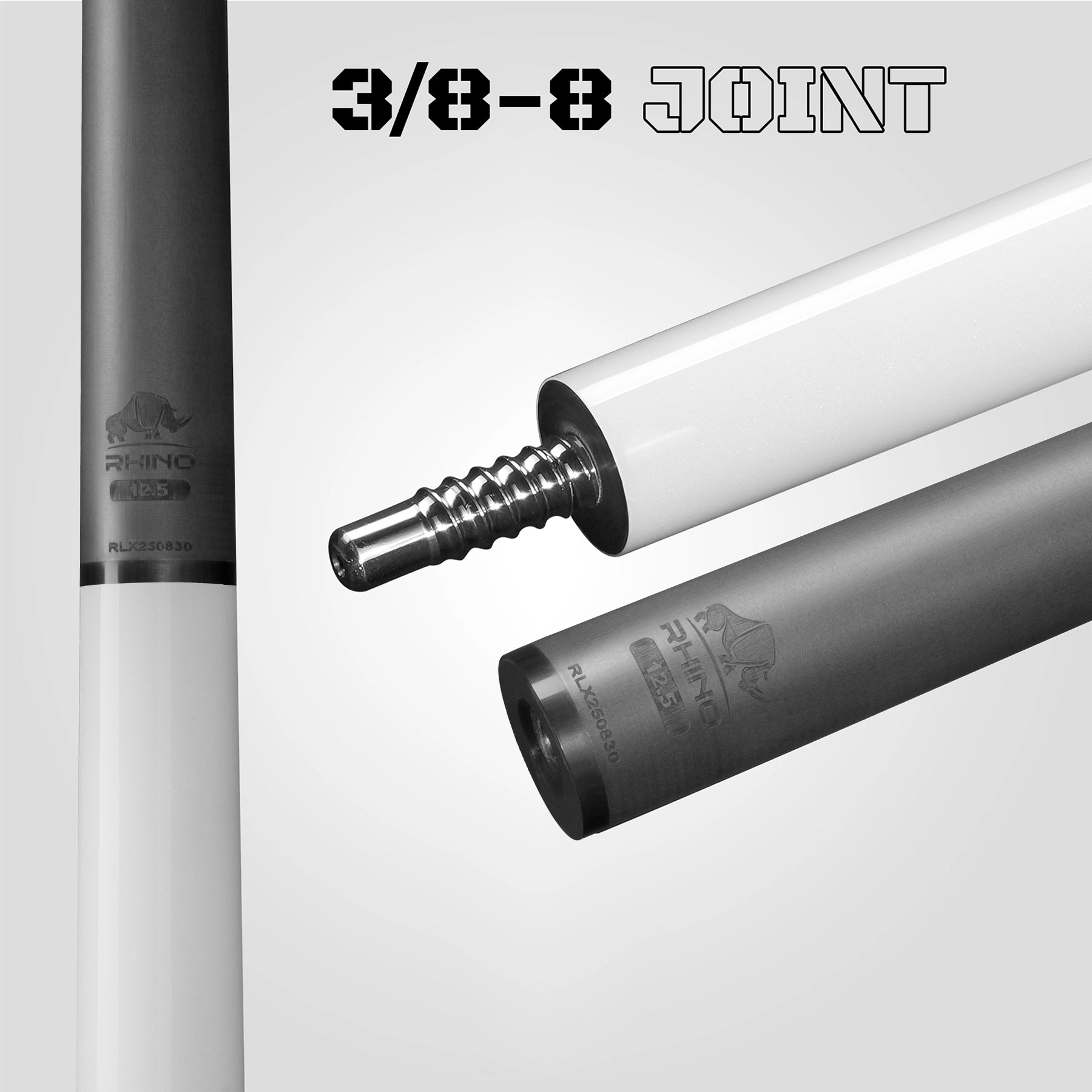 Rhino RCLUMSWWH125 Luminax Series Pool Stick with Sport Wrap - White Pearl