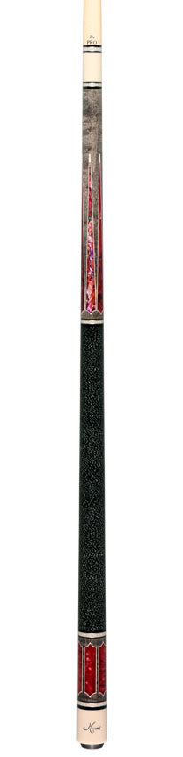 Meucci Century Series 2020GYPKBKWHP Pool Cue - Gray - Pink Pearl - Black and White - No-Wrap with Pro Shaft