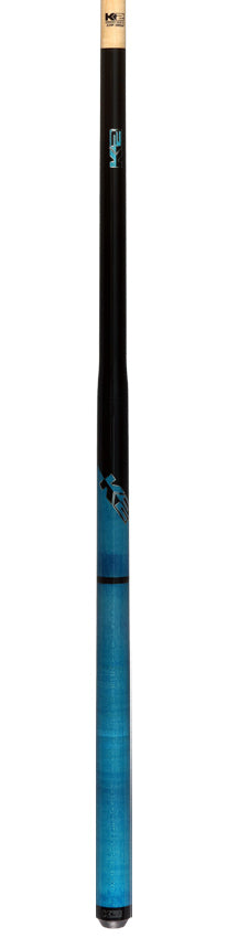 K2 Black and Blue Curly Maple 6 in 1 No Wrap Break/Jump Pool Cue