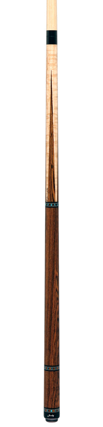 Jacoby HBV2 Series No Wrap Pool Cue - Birdseye Maple Points with Bocote Points