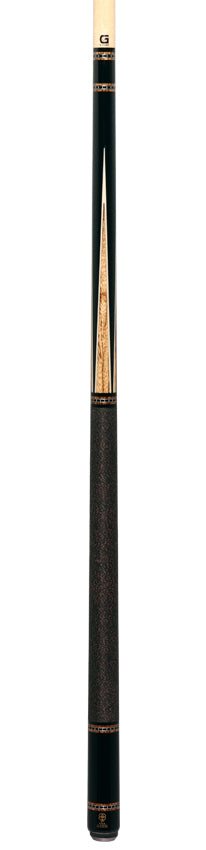 McDermott H652 H-Series Pool Cue -  Black Urethane Forearm and Zebrawood Points with Irish Line Wrap