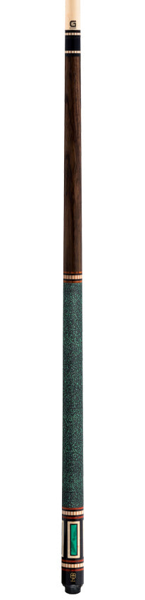 McDermott G612 G Series Pool Cue - Rosewood with 4 Green Lizard Window Inlays and Irish Linen Wrap
