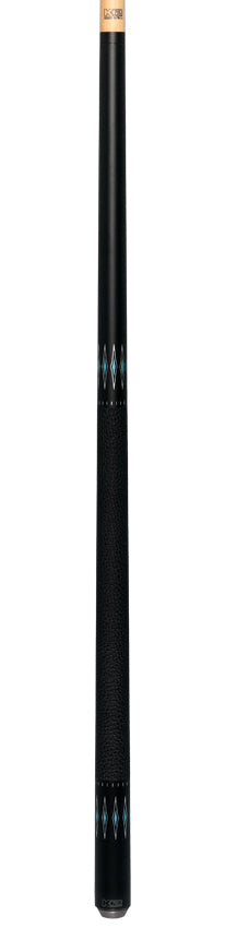 K2 KLSE13 Pool Cue - Matte Black with Turquoise Diamond Graphic and 11.75mm LD Wood Shaft