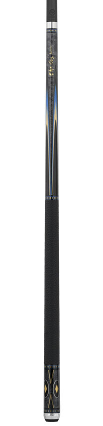 Predator Sang Lee 2-5 Gray-Stained Birdseye Maple with Black / Blue / Maple / Ebony Butterfly Points Special Edition Limited Pool Cue - Radial with Luxe Leather Wrap