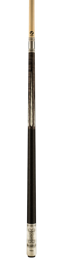 Viking DF0911 Defender Series Play Cue - Premium Smoke Stained Birdseye Maple with White Pearl and Black Inlays