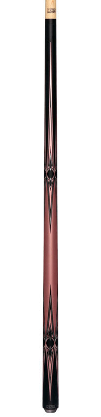 K2 KL160PK No Wrap Pool Cue - Matte Metallic Pink with Black and Silver Graphic
