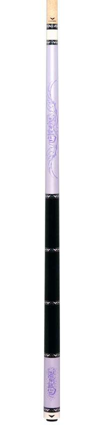 Cueroc CR-D04 Goth 2 No Wrap Pool Cue - Purple with Silver Graphic