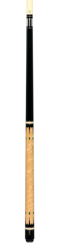 McDermott H851 H-Series No Wrap Pool Cue - Black Urethane Forearm with Birdseye Maple
