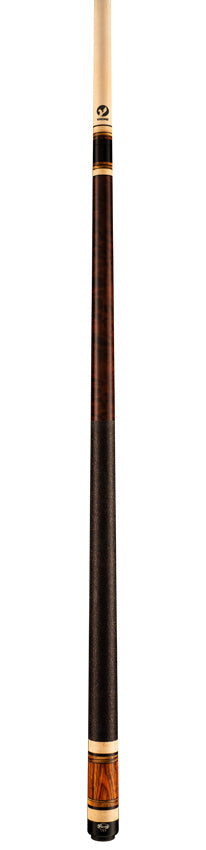 Viking IM0105 Impero Series Play Cue - Coffee-Stained Maple with Cocobolo, Ebony, and Zebrawood Rings