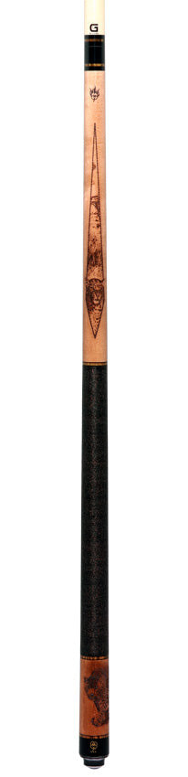 McDermott G337C2 Cue of the Month - Wildfire 3-D Engraved Leopard with Linen Wrap