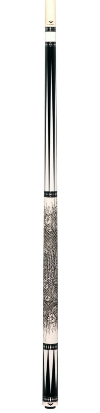 Cueroc CR-B01 Pterosaur 1 Pool Cue - Dymond Ebony Wood with White Juma Points and Ring-Tailed Lizard Wrap