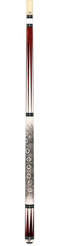 Cueroc CR-B05 Pterosaur Pool Cue - Rengas with White Juma Points and Ring-Tailed Lizard Wrap