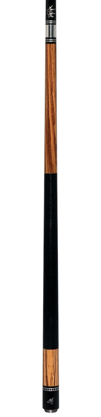 Meucci Exotic Wood Series EWSZWC Pool Cue - Zebrawood with Lizard Leather Wrap and Carbon Shaft