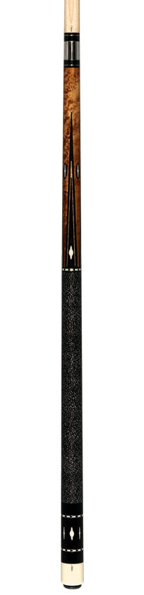 Schon STL11BK STL Series Pool Cue - Dark Stained Birdseye Maple with Black Butt Cap