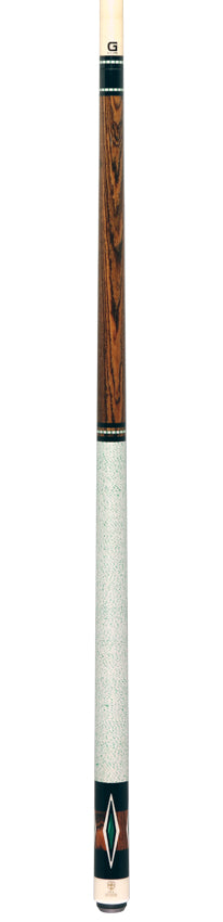 McDermott H853 H-Series Pool Cue - Bocote Forearm with Malachite / Black / White Urethane Diamond Inlays and Irish Linen Wrap