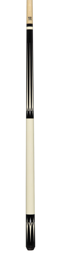 KODA KD46 No Wrap Pool Cue - 6 Black with White Point Graphic