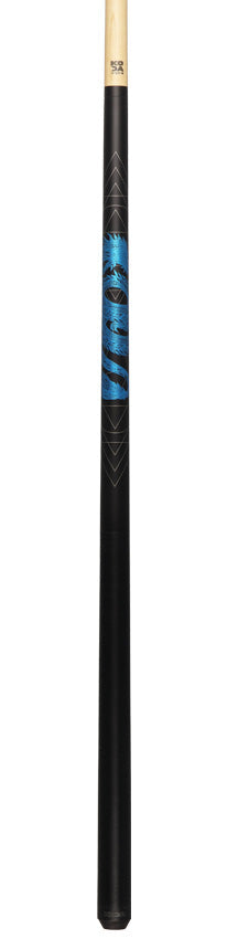 KODA KDV15BL No Wrap Pool Cue - Blue Dragon Graphic