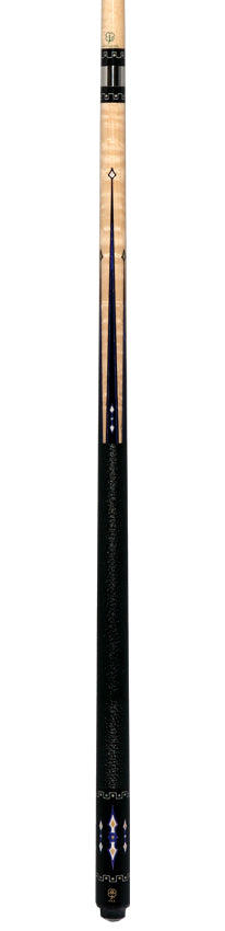 McDermott MCD50H 50th Anniversary Series Pool Cue - Birdseye Maple and Blue River Agate Points with i-2 Shaft and Commemorative 1x1 Case