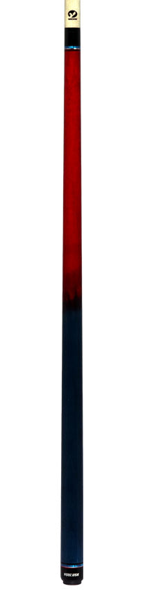 Viking UPUSA002 Ultimate Pool USA Range Series No Wrap Pool Cue- Crimson Red and Ocean Blue Faded Stain