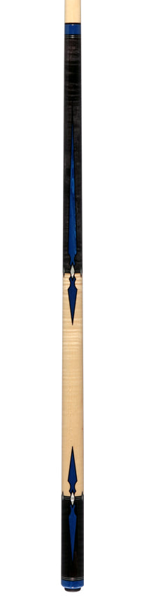 J Pechauer P12R Pro Series Pool Cue - Carbon Stain with Blue Juma and Pearl Inlays
