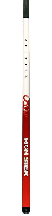 Little Monster LMCS No Wrap Play Cue with Carbon Fiber Shaft - White with Red Snake Graphic
