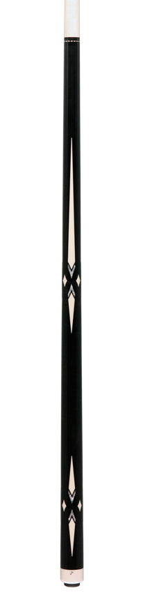 J Pechauer JP19T JP T Series No Wrap Pool Cue -  Ebony-Stained Maple with Sim Ebony Framed Pearl and Sim. Ivory Points