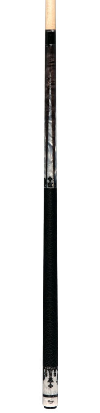 Viking DF1211 Defender Series Pool Cue - Smoke Gray with White Pearl Points and Smoke Pearl Chess Inlays