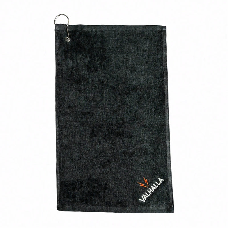 Valhalla Embroidered Logo Black Towel