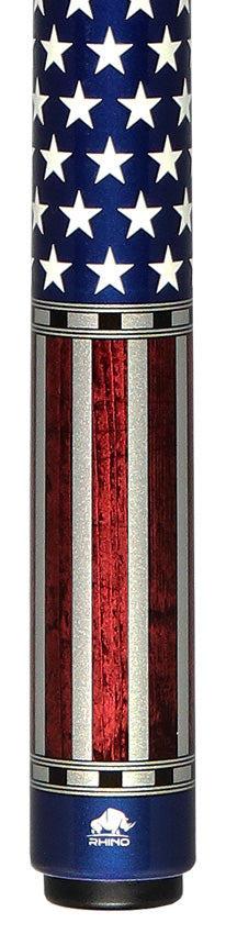 Rhino RCVOYUSA Voyager Series Carbon Pool Stick -3D Wrap USA Flag -DIS