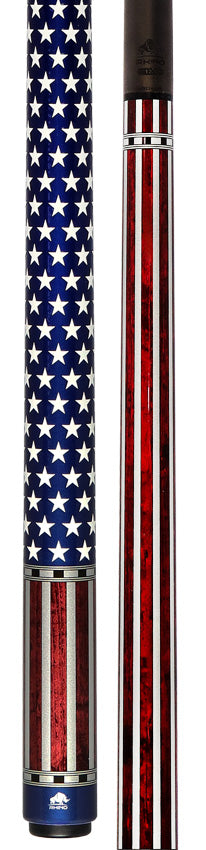 Rhino RCVOYUSA Voyager Series Carbon Pool Stick -3D Wrap USA Flag -DIS