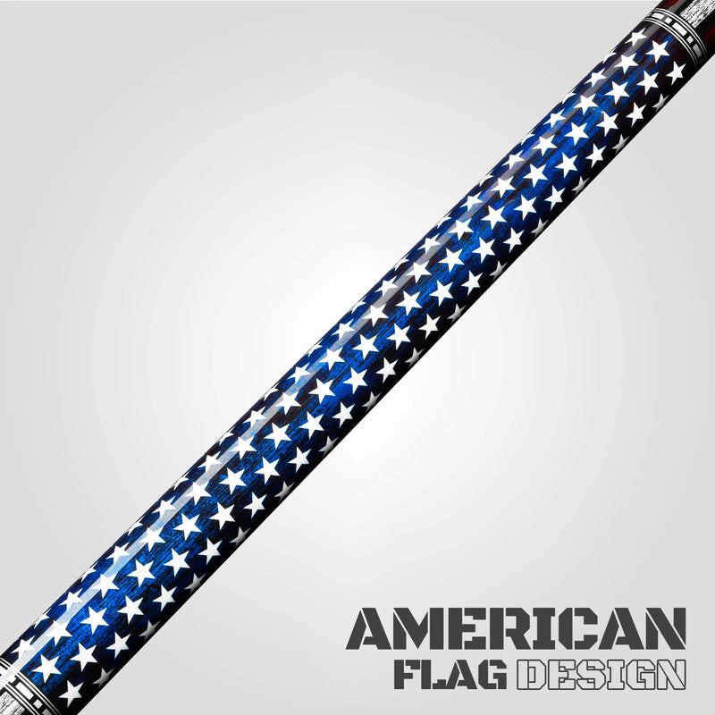 Rhino RCVOYUSA Voyager Series Carbon Pool Stick - No Wrap USA Flag with 12.5mm Carbon Shaft
