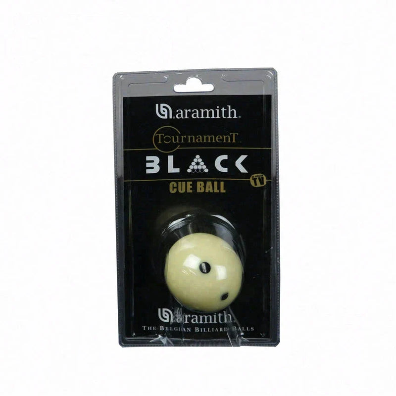 Aramith Tournament Black Cue Ball 6 Dot logo