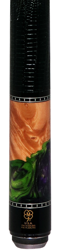 McDermott H1453 H-Series Pool Cue - Zombie Night ShokWood with Lizard Leather Wrap