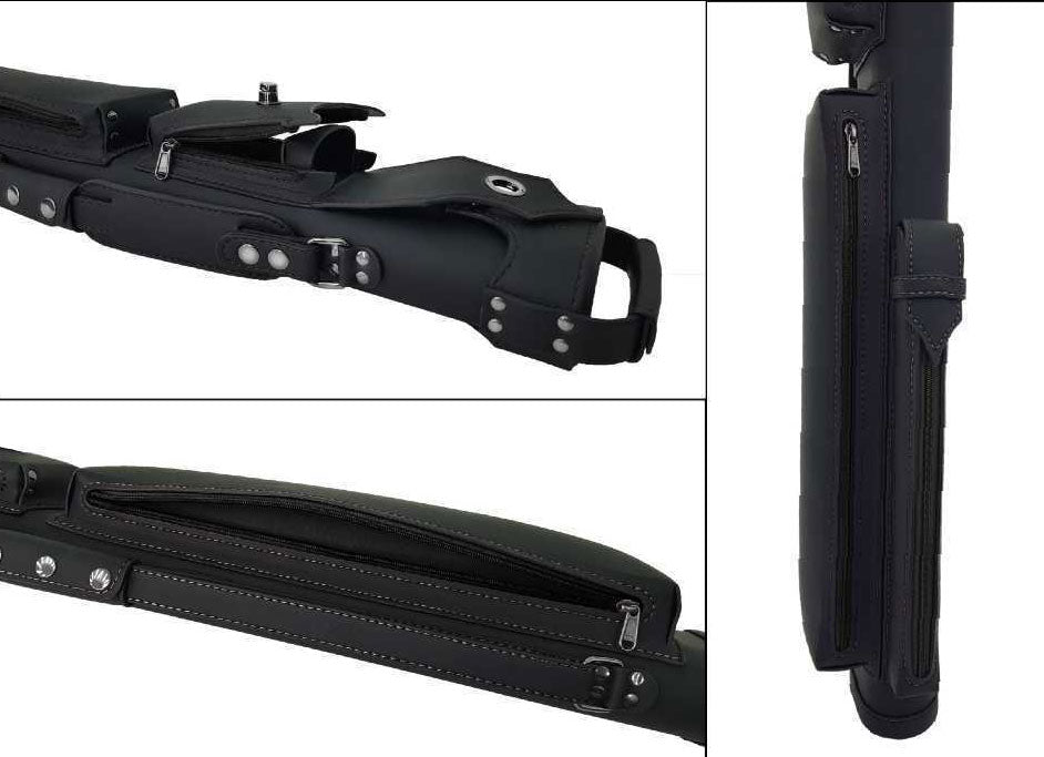 Holly Monochrome Series Hard Cue Case - Stitched Black