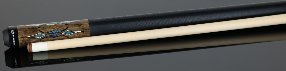 Players G4148 Graphic Pool Cue - Light Grey Maple with Mother of Pearl Overlay