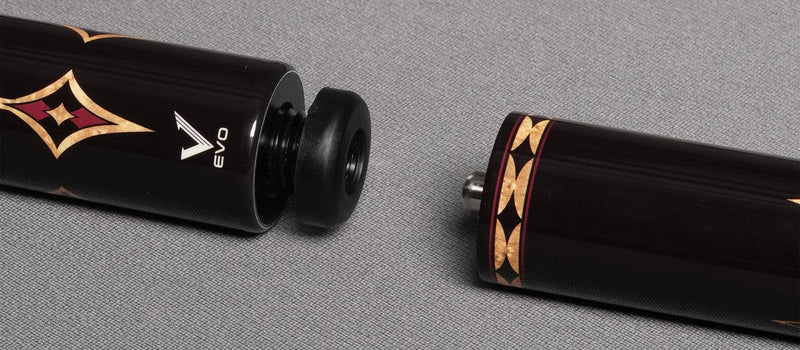 EVO Crown Royal Black Pool Cue with White Lizard Wrap Maxbing Edition