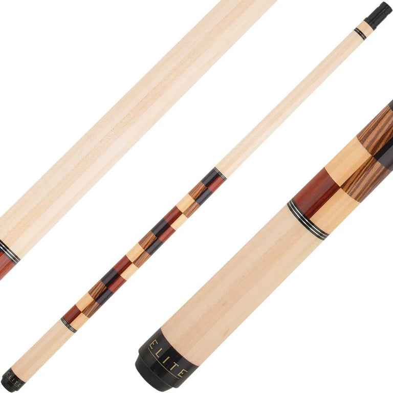 Elite EP20 Cue - Natural Hardrock Maple with Checkerboard Wrap