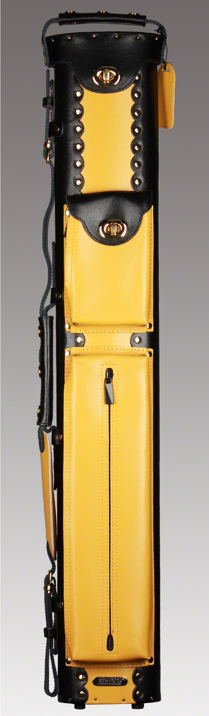 3X5 Black/Yellow Leather Geo Case