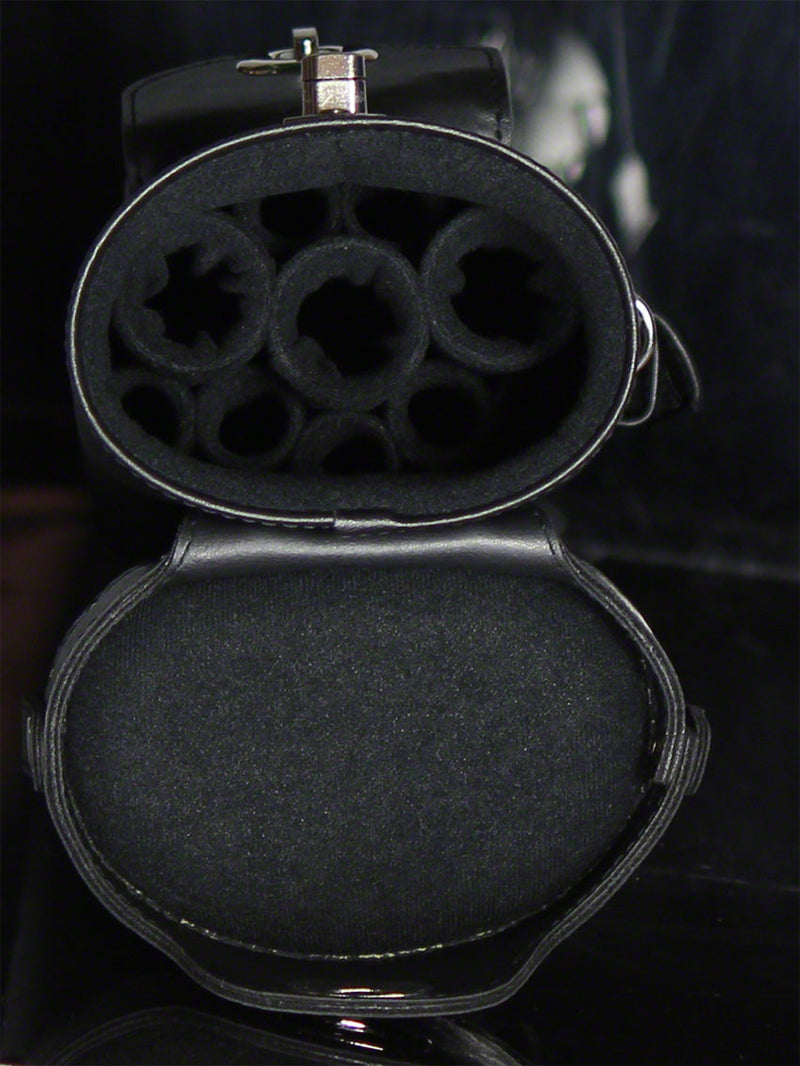 3X7 Black/Blue Leather Geo Case