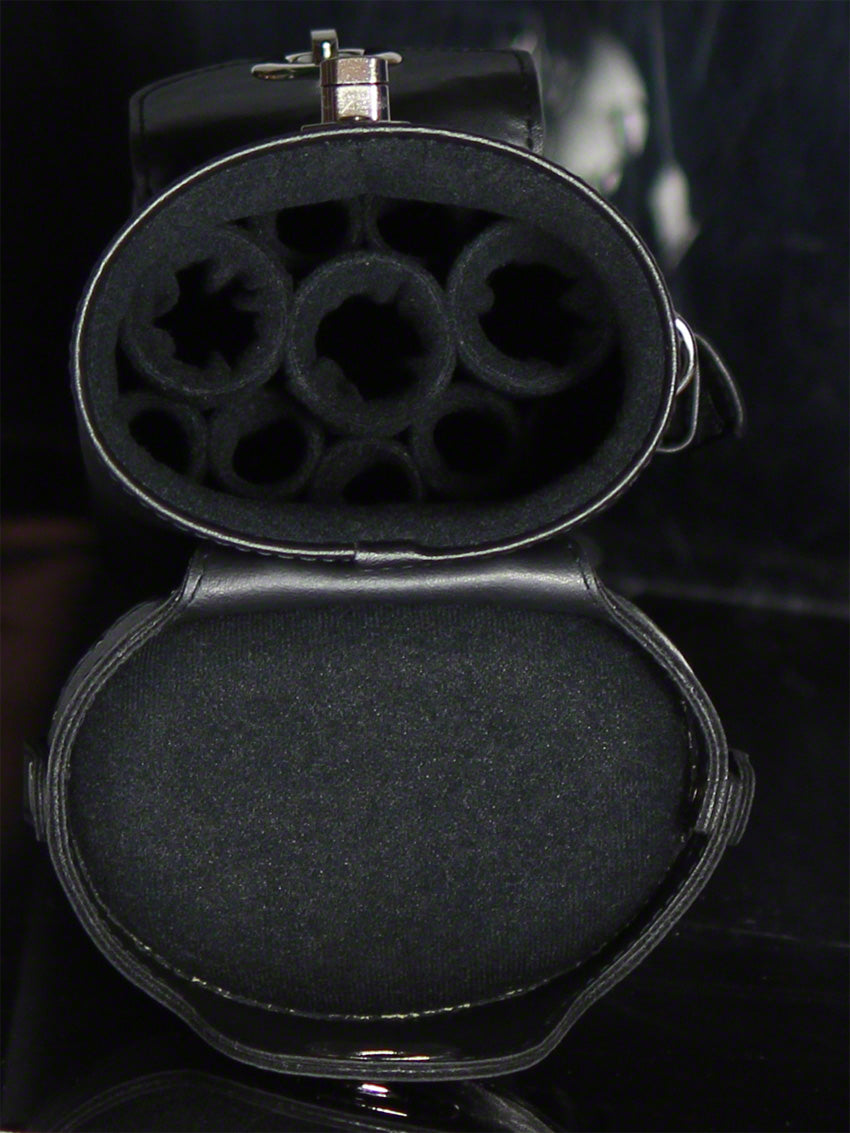 3X7 Black/Burgundy Leather Geo Case