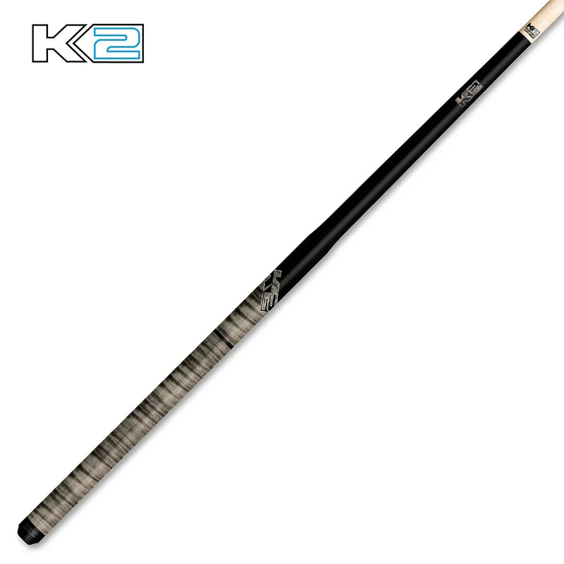 K2 Black and Gray Curly Maple 6 in 1 No Wrap Break/Jump Pool Cue