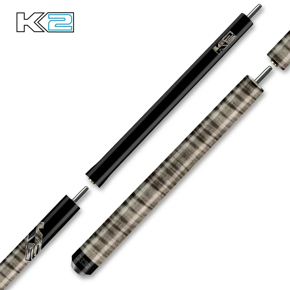 K2 Black and Gray Curly Maple 6 in 1 No Wrap Break/Jump Pool Cue