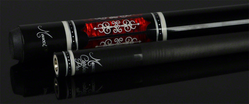 Meucci 21st Century 3 Black - Red Pearl - Black Wrap Pool Cue with Carbon Shaft - 2103BKRDBKC