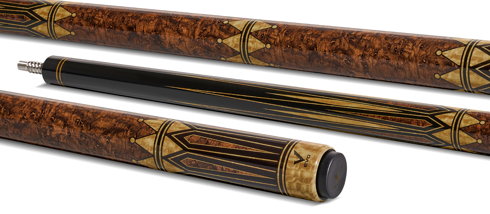 EVO Crystal Umber Crest No Wrap Pool Cue