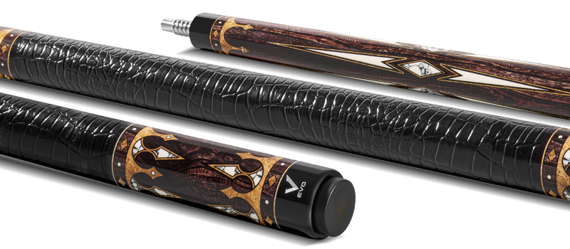 EVO Crown Ancient Oak Leather Wrap Pool Cue