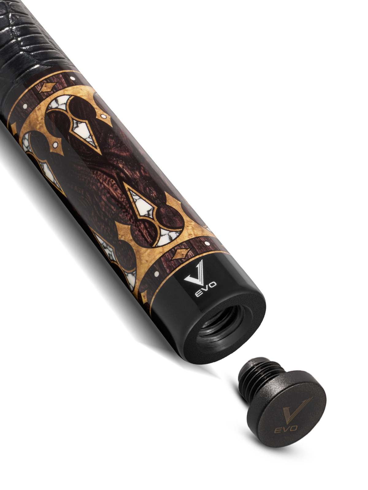 EVO Crown Ancient Oak Leather Wrap Pool Cue